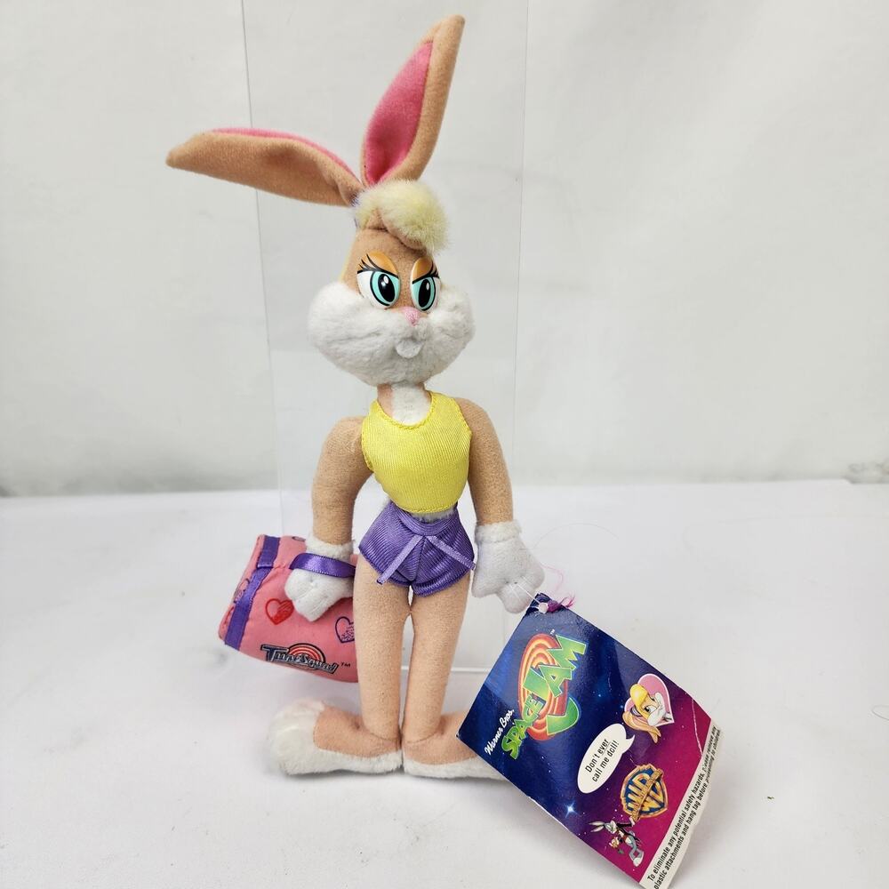 1996 McDonald's Space Jam Lola Bunny w/ Gym Bag Plush 9" w/ Orig Hang Tag Looney